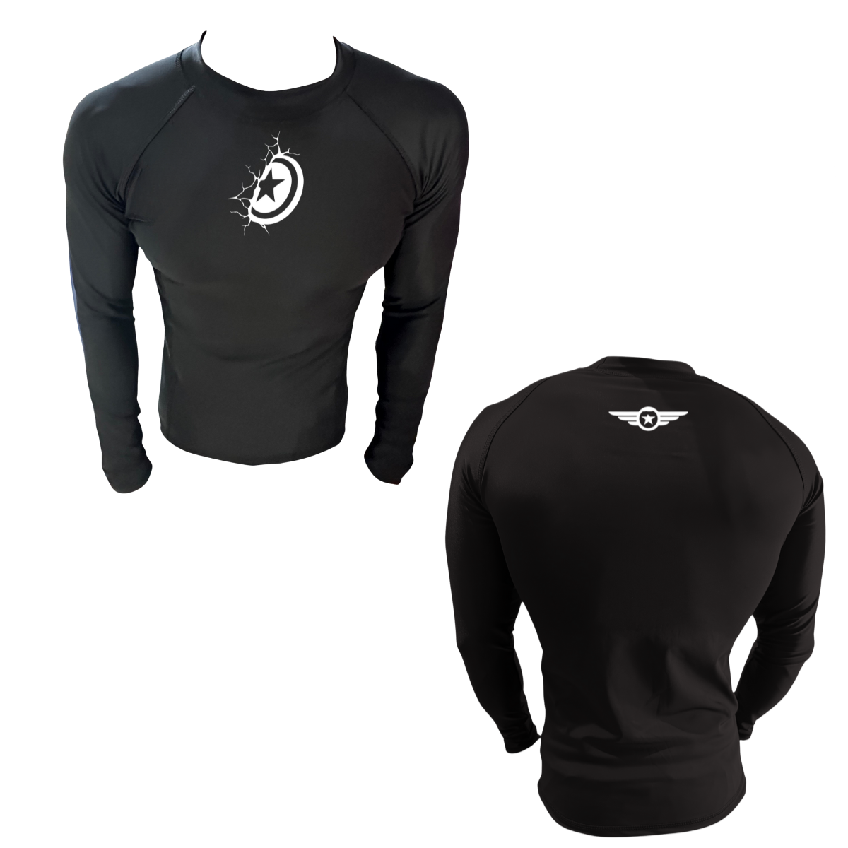 LICRA CON PROTECCIÓN UV AQUAMODA LAMAMENNH AMÉRICA NIÑO NEGRA HOMBRE LOGO BLANCO REFLECTIVO