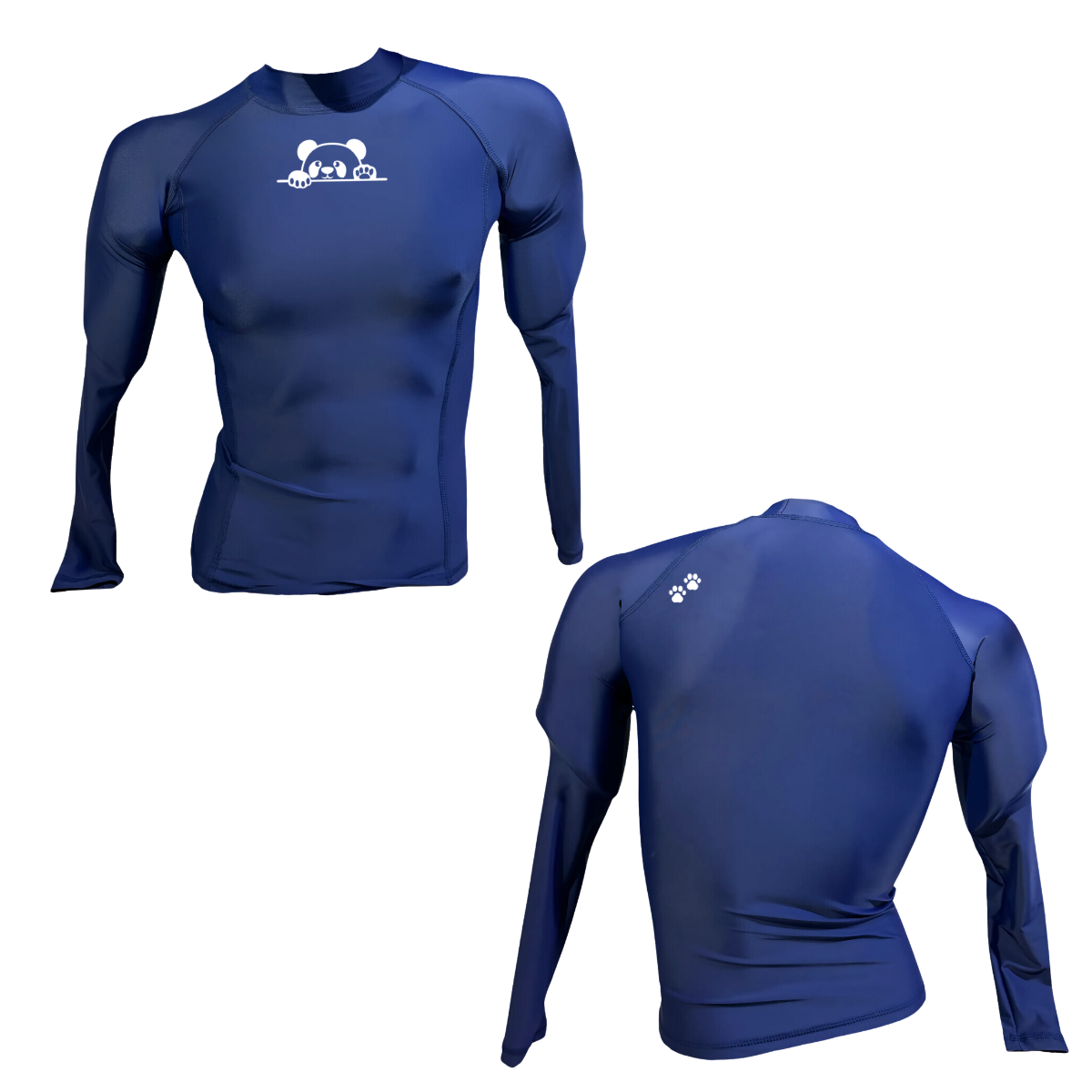 LICRA CON PROTECCIÓN UV AQUAMODA LAMOSAPLH OSO AZUL PLUS LOGO BLANCO REFLECTIVO