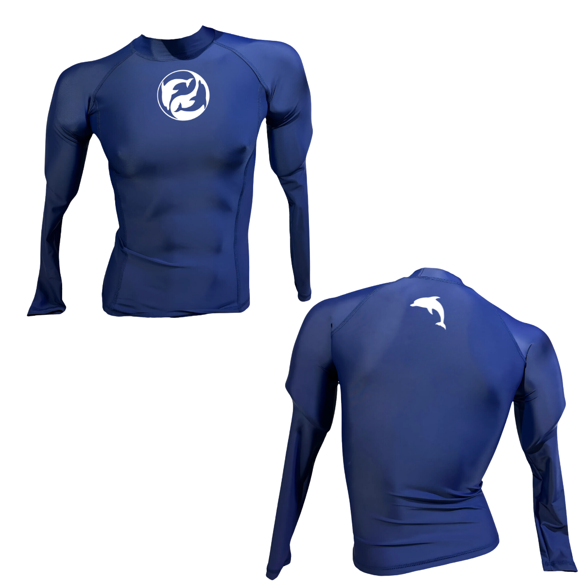 LICRA CON PROTECCIÓN UV AQUAMODA LAMDEAH DELFÍN AZUL HOMBRE LOGO BLANCO REFLECTIVO