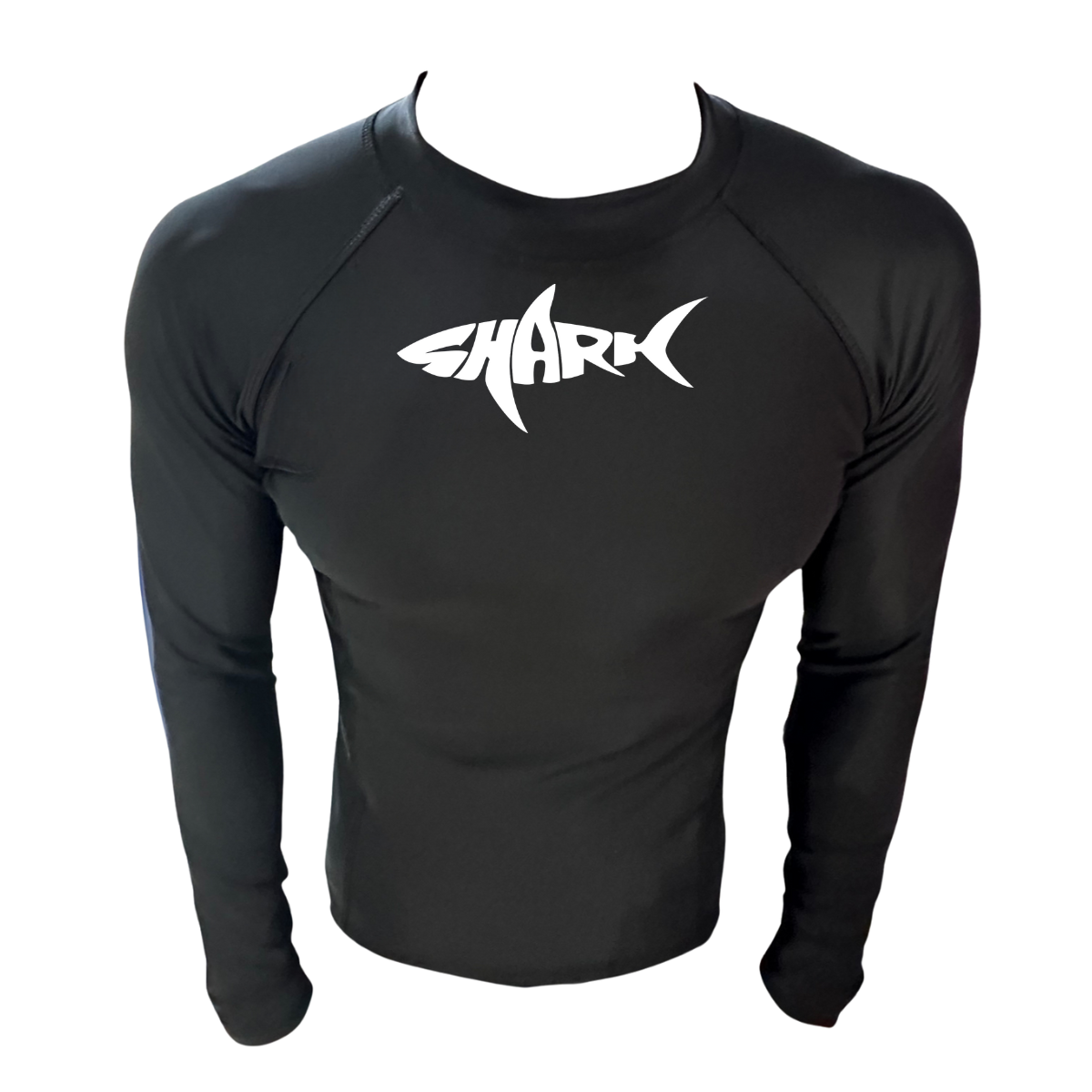 LICRA CON PROTECCIÓN UV AQUAMODA LAMTBPLNH TIBURÓN PLUS NEGRO HOMBRE LOGO BLANCO REFLECTIVO