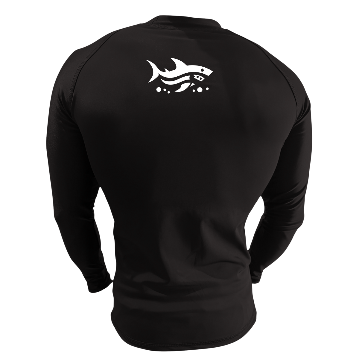 LICRA CON PROTECCIÓN UV AQUAMODA LAMTBPLNH TIBURÓN PLUS NEGRO HOMBRE LOGO BLANCO REFLECTIVO