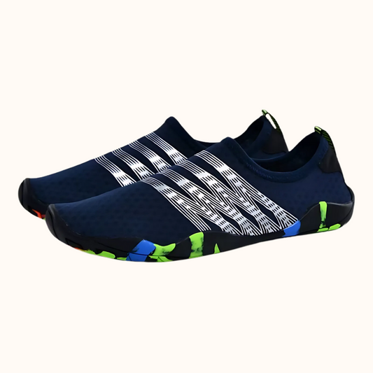 Aquashoes Zapatos Acuáticos AquaModa M1BAP Unisex Azul Raya Plateada
