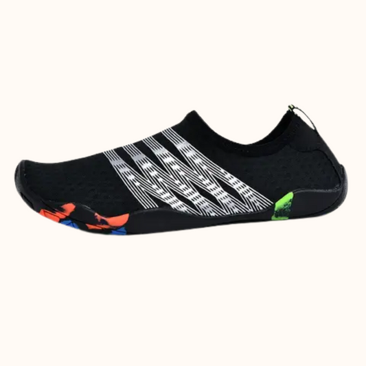 Aquashoes Zapatos Acuáticos AquaModa M1BNP Unisex Negro Raya Plateada